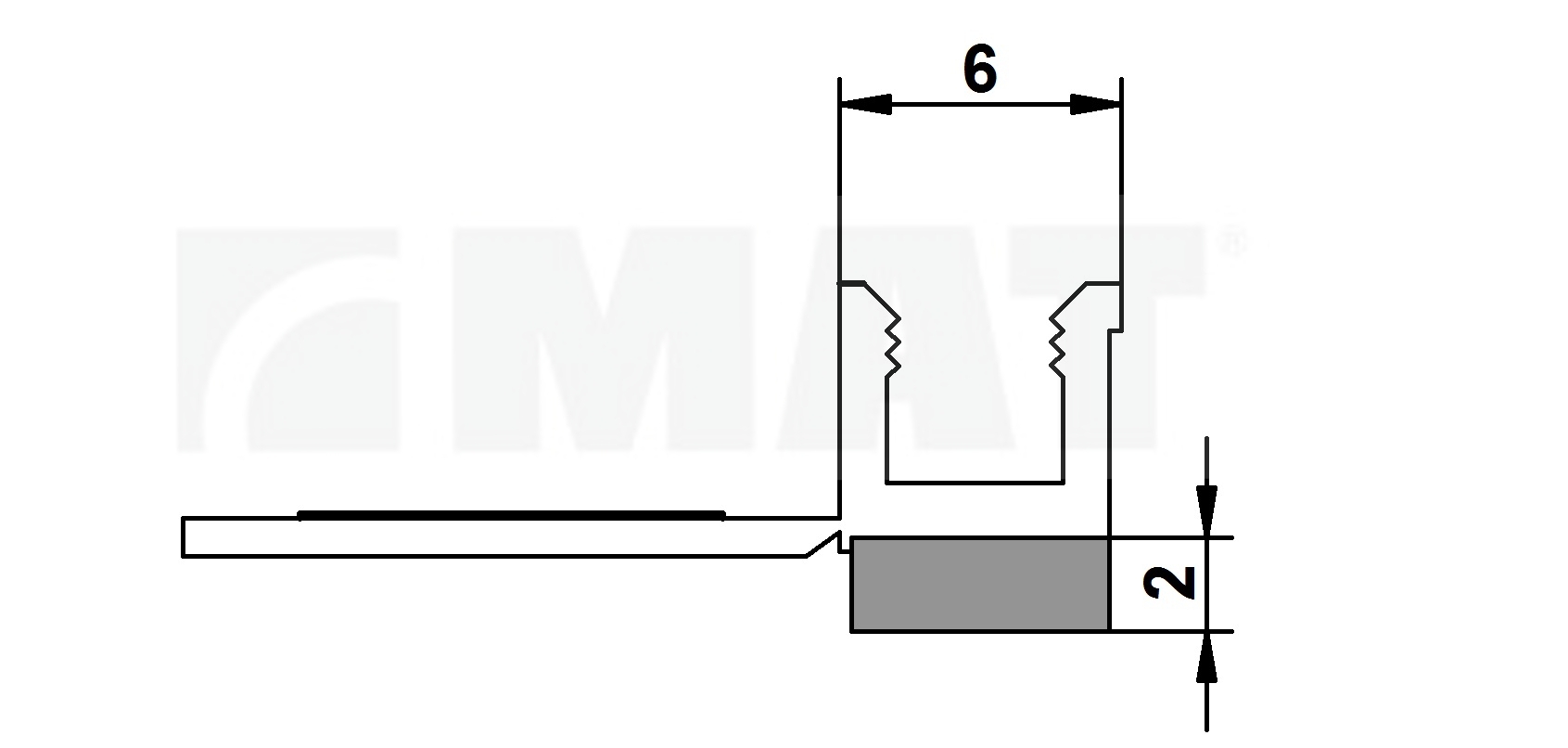 PVC profile for connecting to window, code A/01